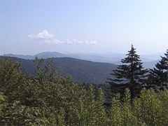 Looking across Great Smoky Mountains  Balsam Mt. in distance