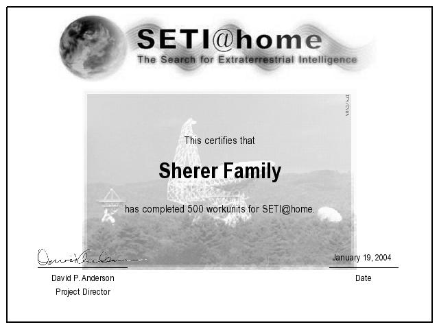 My certificate for 500 units of data